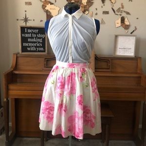 Floral print flare skirt